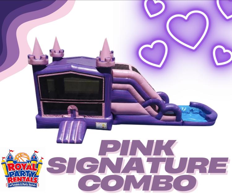 Pink Signature Bounce House W/Slide (WET/DRY)